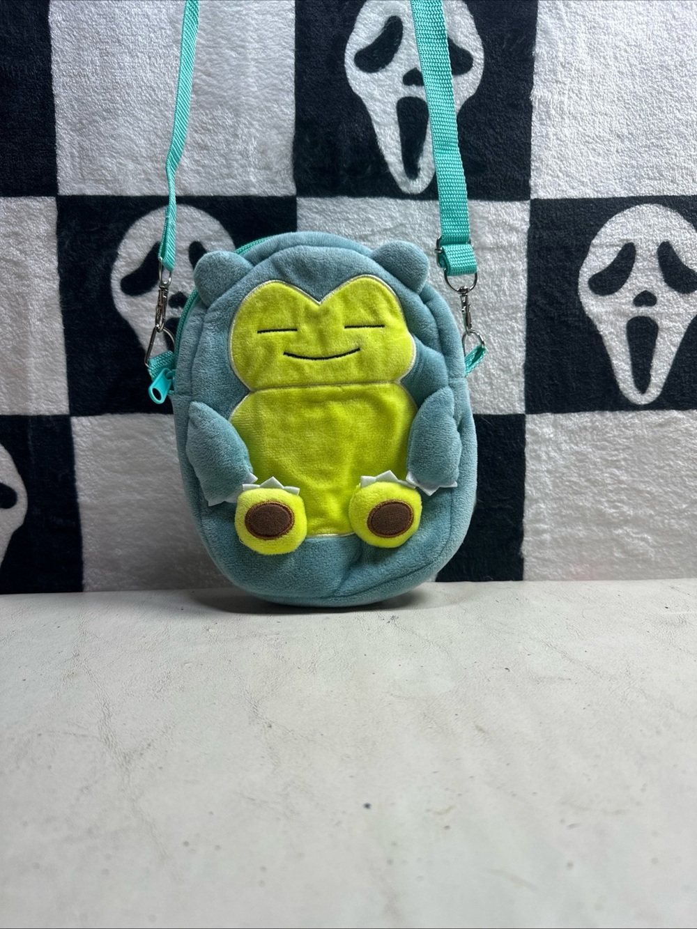 Pokémon Snorlax Crossbody Bag in Teal and Lime